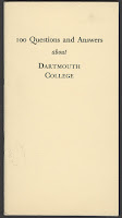 A title page for "100 Questions and Answers about Dartmouth College."