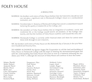A printed resolution by Foley House.