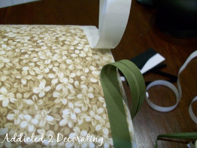 How to cover a lampshade with fabric - applying trim strips