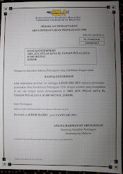 sijil pendaftaran perniagaan (NO.JM0586528-X)