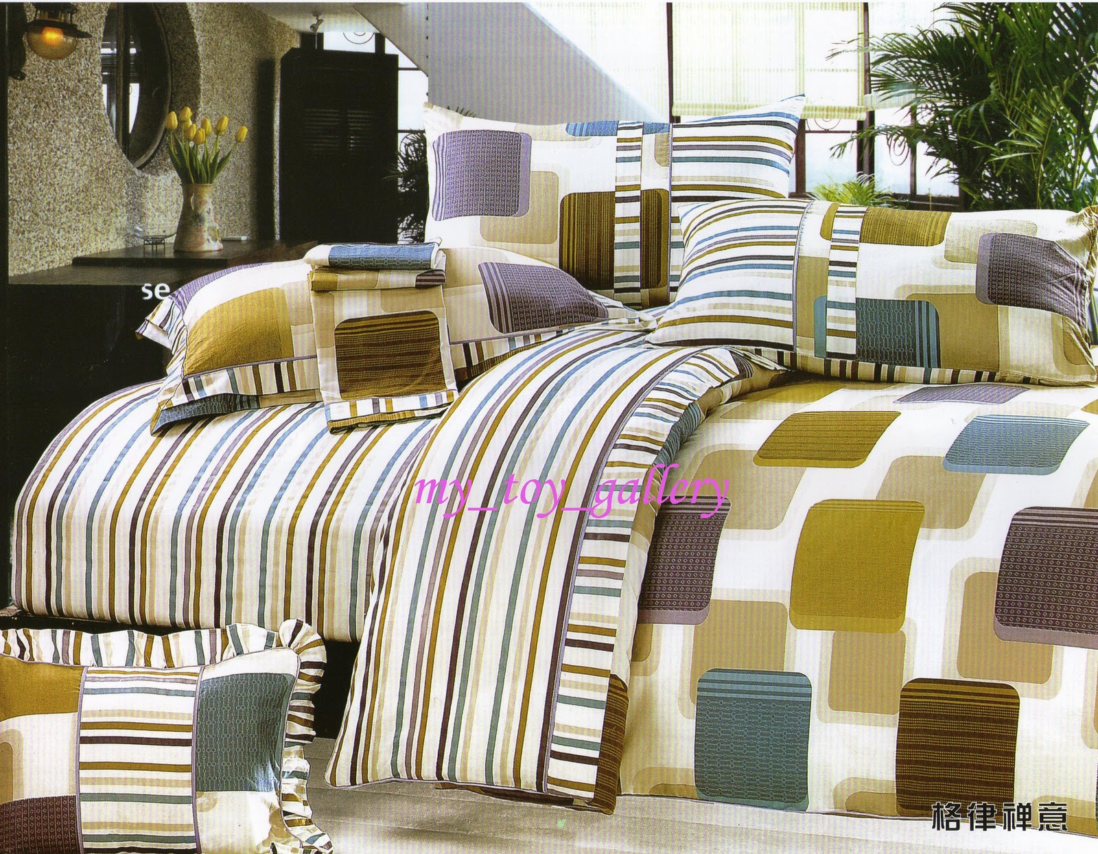 POSH_GALLERY 100 COTTON HONG KONG BEDSHEETS WITH COMFORTER NEW