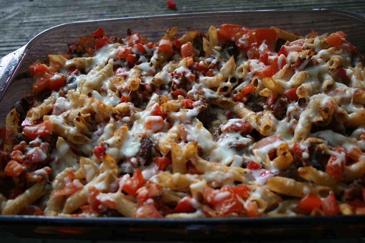 Recipe Shoebox Baked Ziti with Turkey Sausage