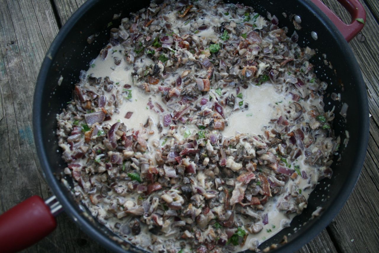 Recipe Shoebox: Pasta with Creamy Mushroom-Bacon Sauce