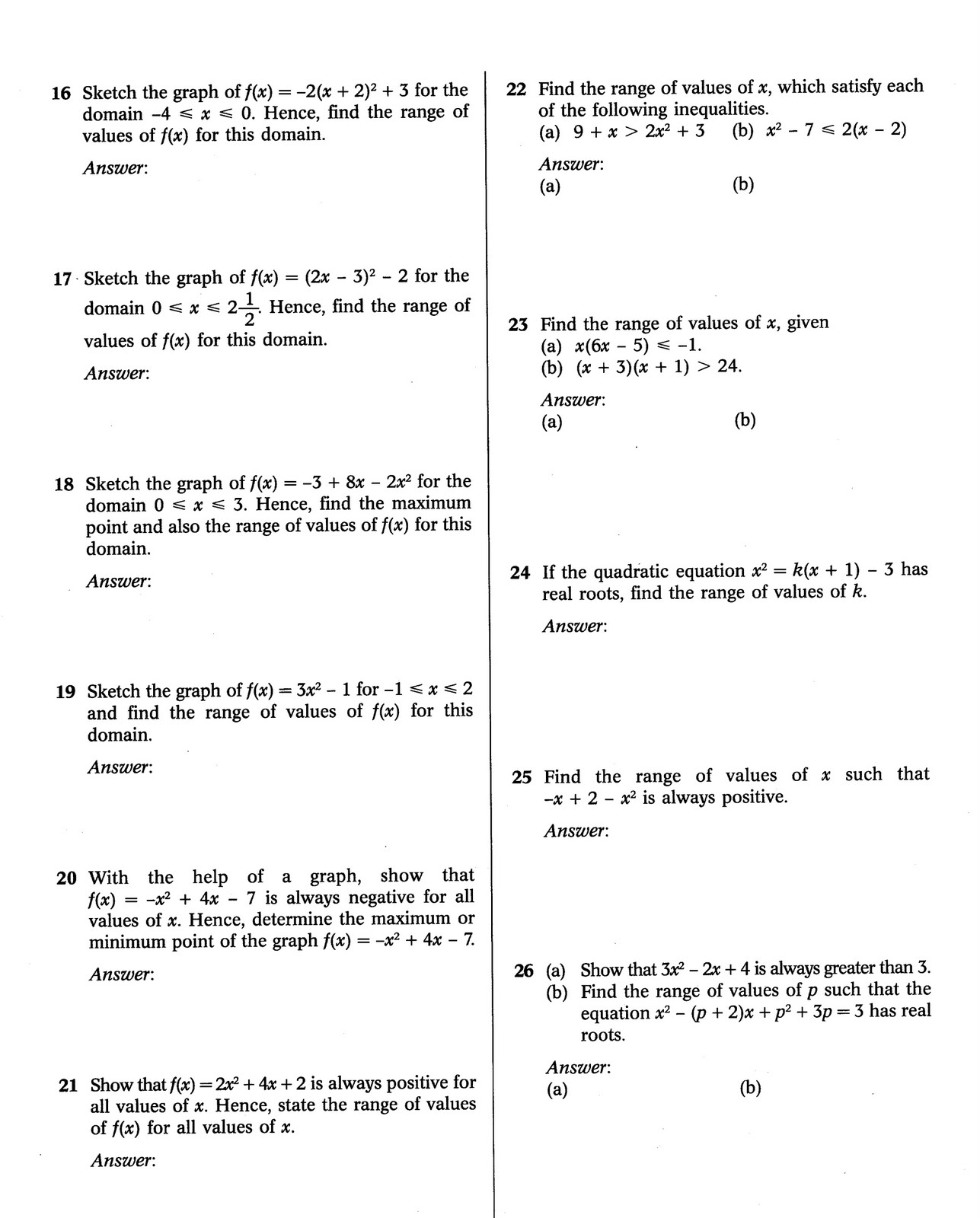 Pusat Tuisyen Bestari Ilmu - SPM: Add Math Chapter 3 Revision