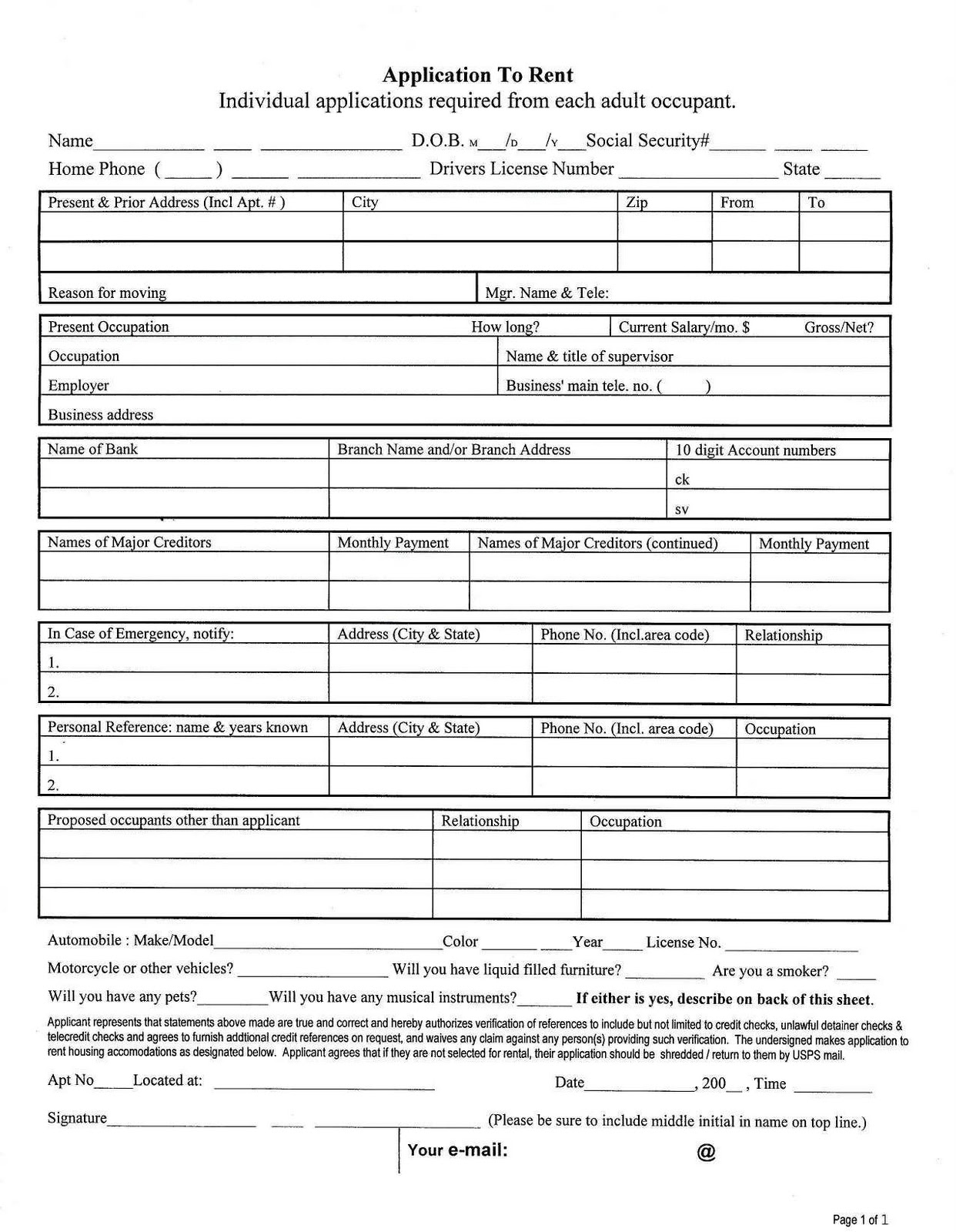 Surviving Apartment Life Rental Application