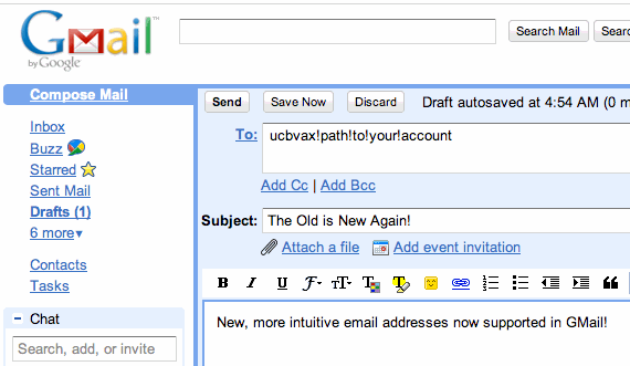 UUCP support in GMail.
