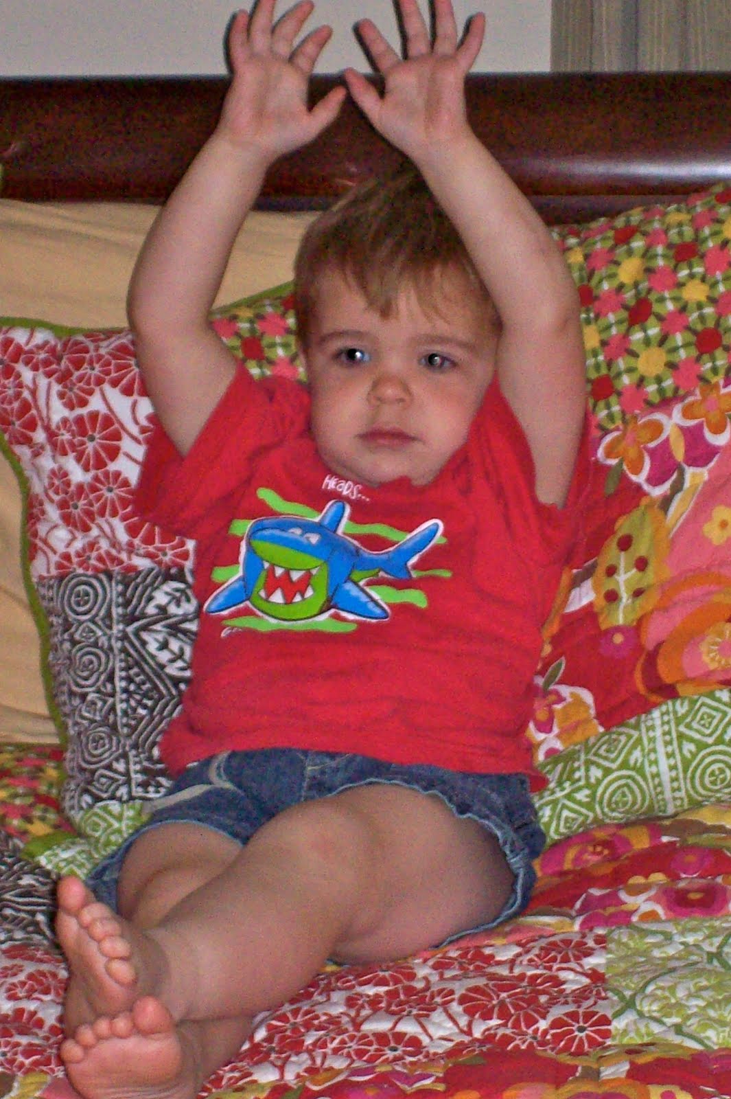 grass stains: Not a baby for much longer it seems