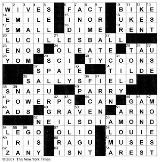 The New York Times Crossword in Gothic: 07.30.07 &ndash; Crystal Ball
