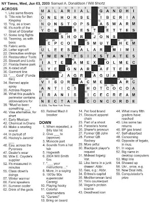 The New York Times Crossword in Gothic: 06.03.09 &ndash; Puzzled States