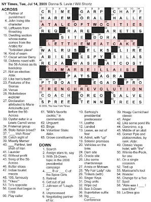 The New York Times Crossword in Gothic: 07 14 09 Bastille Day