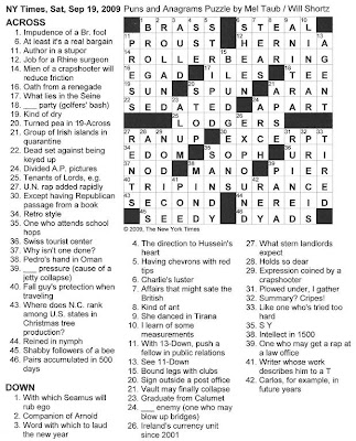 Crossword on The New York Times Crossword In Gothic  09 19 09    Bound Legs With