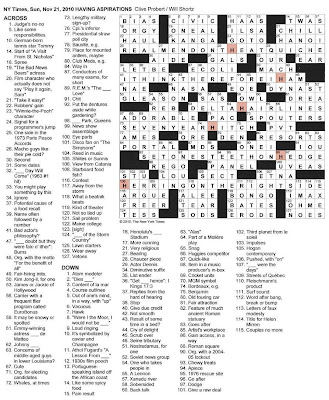 The New York Times Crossword in Gothic: 11 21 10 Zzzzzzz