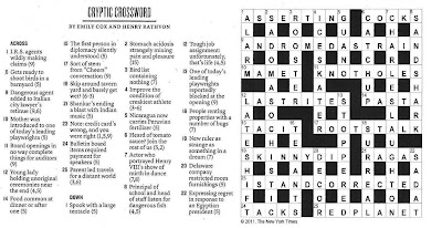 The New York Times Crossword in Gothic: 01.23.11 — Cryptic Crossword