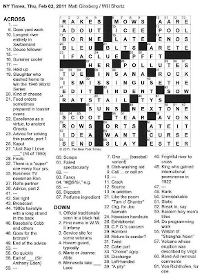 The New York Times Crossword in Gothic: 02.03.11 — Missing
