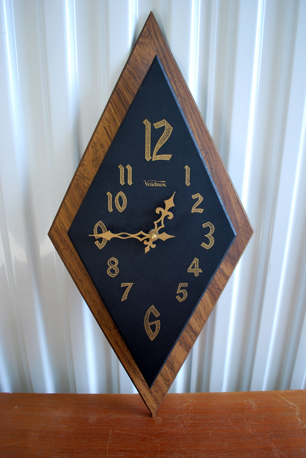 junk2funk MidCentury Modern Diamond Wall Clock by Verichron