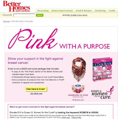 BHG Pink with a Purpose Sweepstakes, bhg.com/pinkwithapurpose
