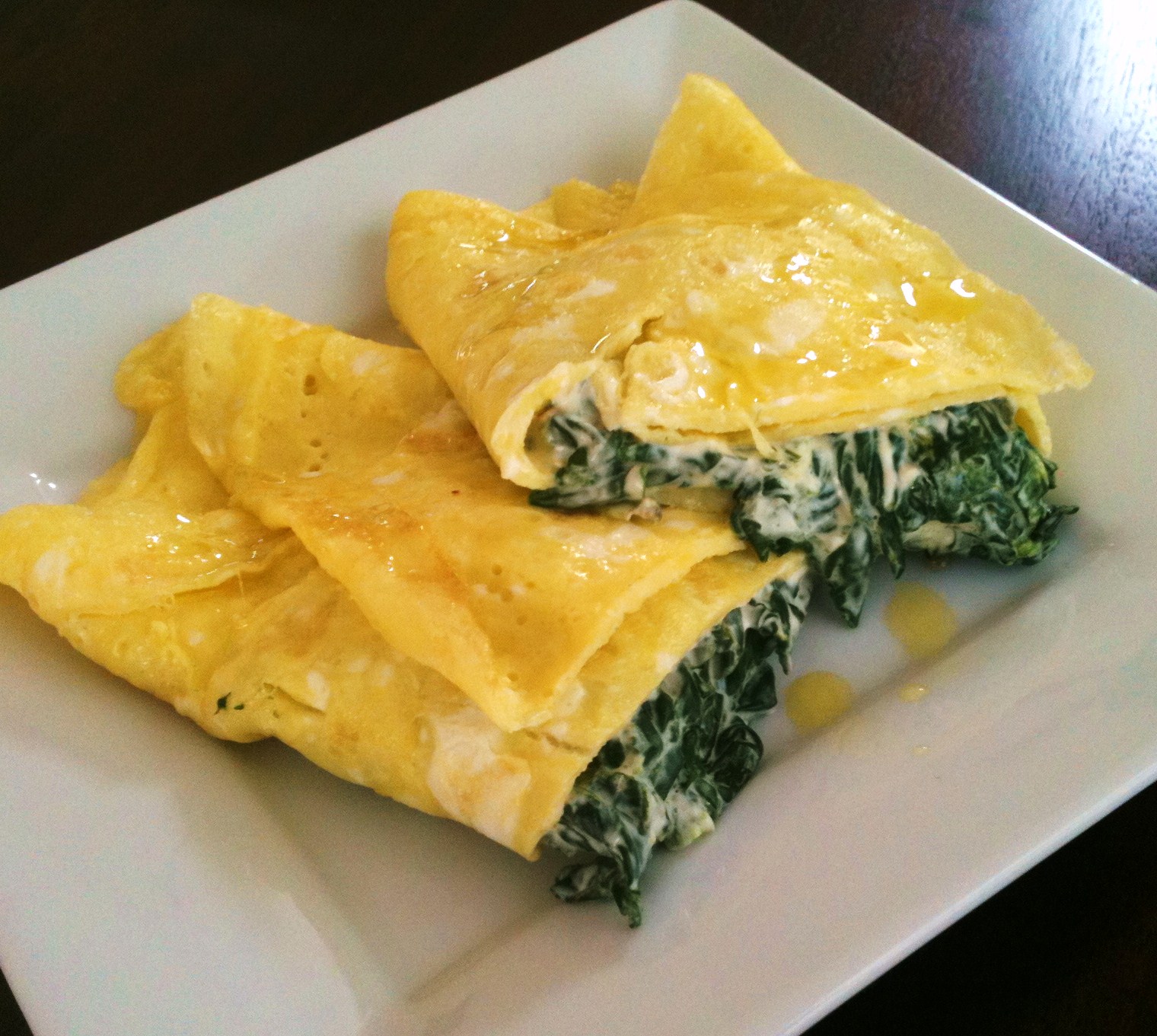 Life, Glorious Food! Omelet Crepes with Spinach Cream Cheese Filling