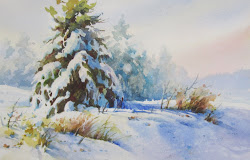 snow painting watercolor paintings scene watercolour winter roland lee landscape scenes paint water пейзажи зимние watercolors landscapes sketchbook tree watercolours