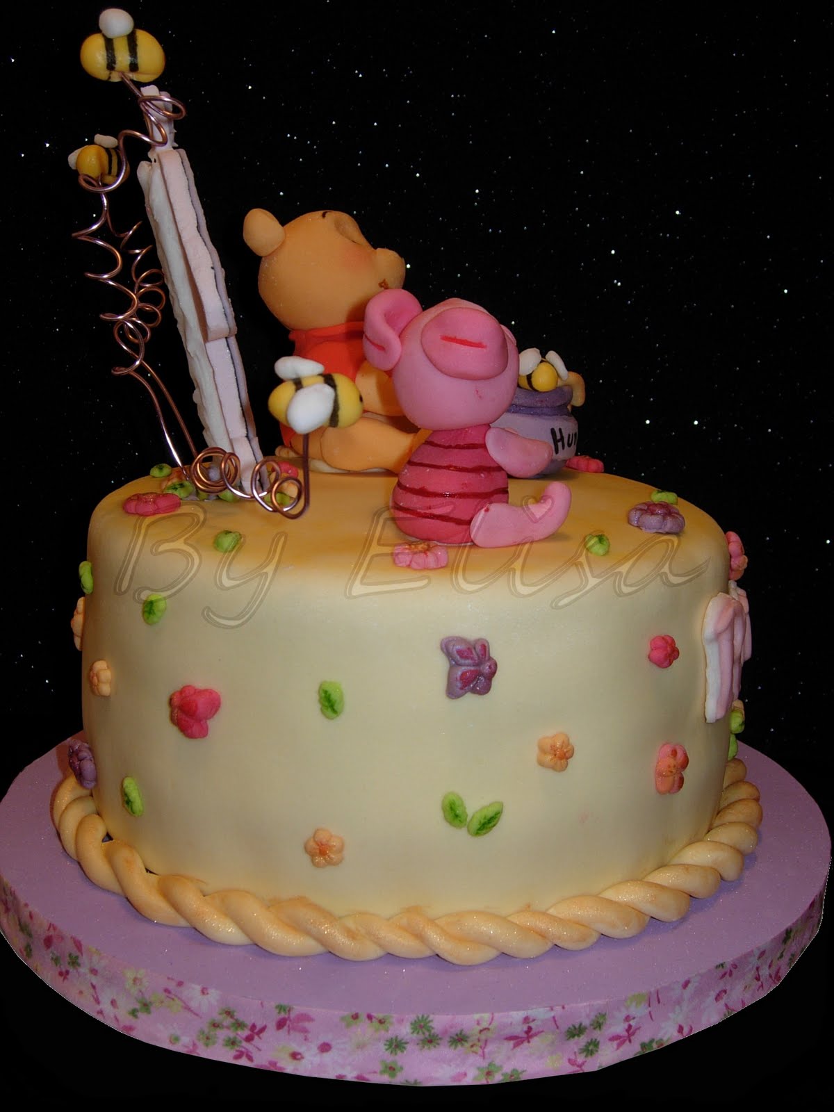 Tartas que enamoran!!: Pastel Winnie de Pooh y Piglet para Ruby