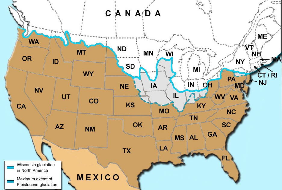 Ice Age North America Map Map - Ice Age Map