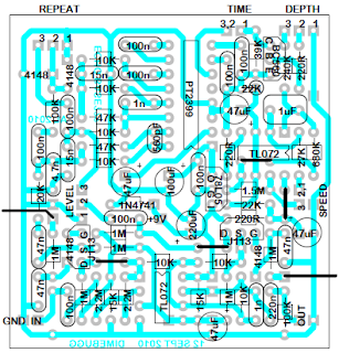 PCB layouts for diy stompboxes: Echo Base Digital Delay