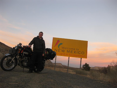 new mexico state line, motorcycle ride, USA