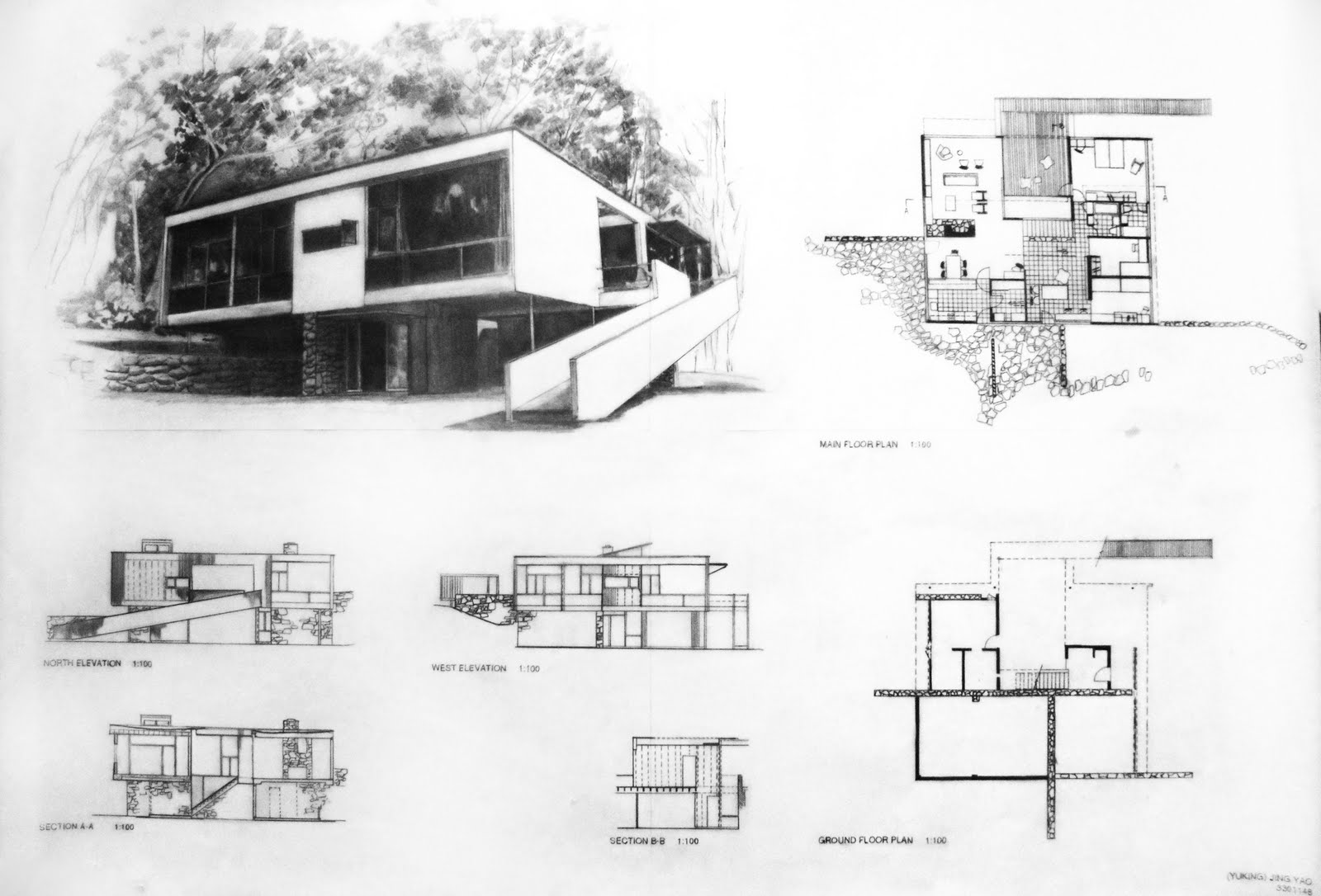 Yuking Yao: ARCH 1142-COMMUNICATION- Workshop1 architectural drawing