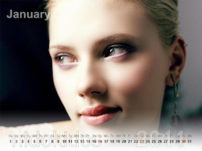 New Year 2011 Calendar, Scarlett Johansson Desktop Wallpapers