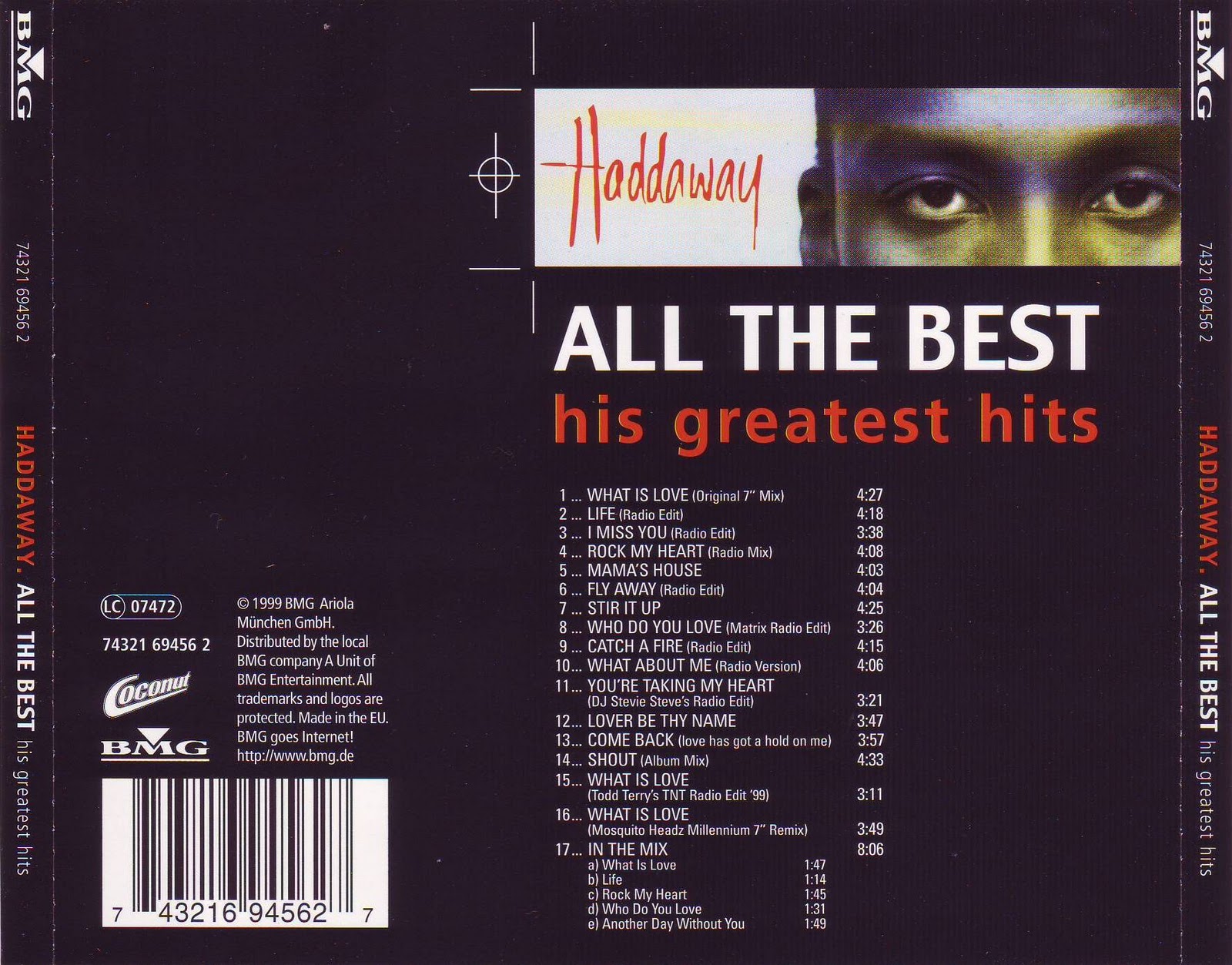 Eurodance Techno Haddaway All The Best His Greatest Hits 1999 Ape