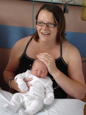 Sara McCorkell and new baby Finlay