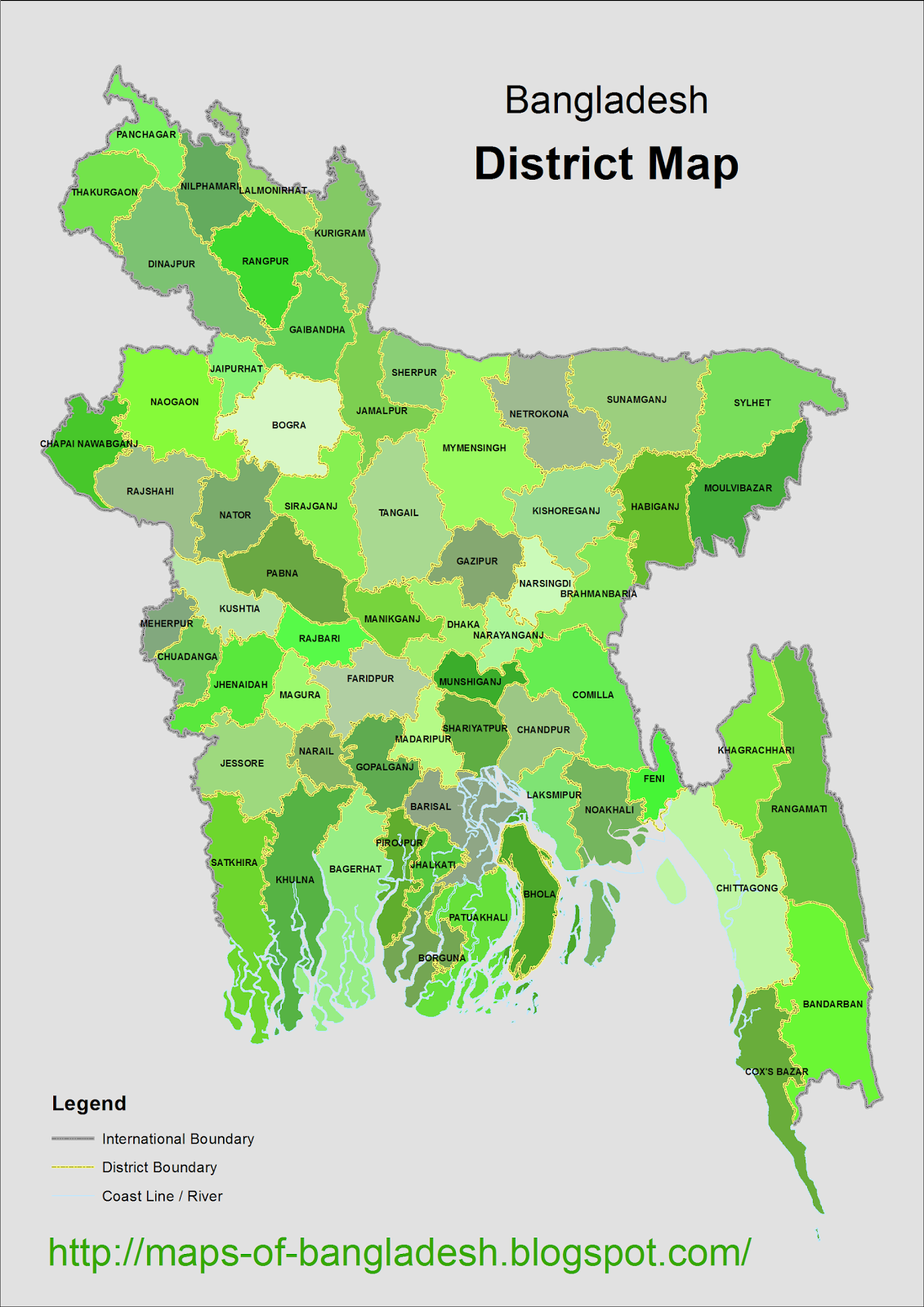 District Map Of Bangladesh 