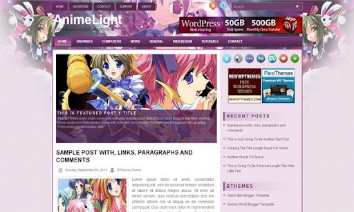 AnimeLight Blogger Template