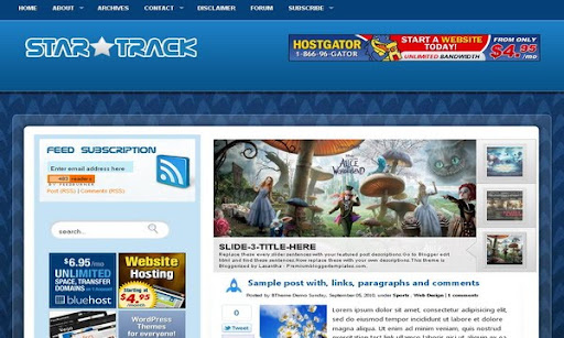 Star Track Blogger Template