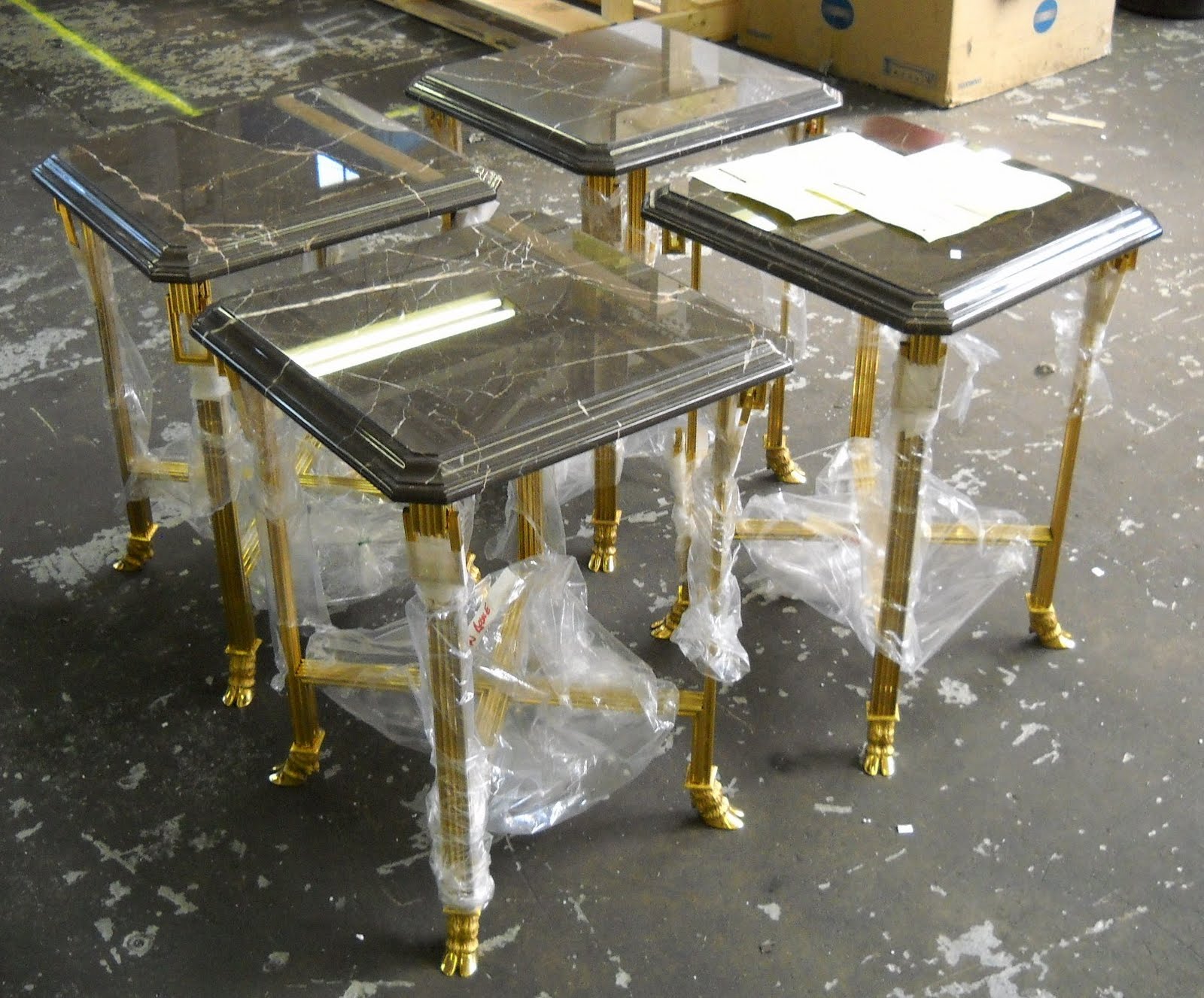 Craters & Freighters NY/NJ Marble Top End Tables Some Assembly