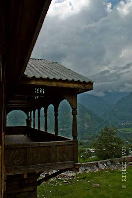 Naggar Castle is situated on the left bank of river Beas at an altitude of 1851m, above sea level. Naggar - an ancient town commands an extensive views, especially of the north west of the valley. Naggar was the former capital of Kullu about 1460 years. It was founded by Raja Visudhpal and continued as a headquarters of the State until the capital was transferred to Sultanpur (Kullu) by Jagat Singh probably by 1460 A.D. Today this ancient and beautiful place is a popular tourist spot in the Kullu valley which has many legends and attractions.  The Castle was converted into a rest house about hundred years back and in 1978 this ancient building was handed over to HPTDC to run as a heritage hotel. This medieval Castle was built by Raja Sidh Singh of Kullu around 1460 A.D., the hotel over looks the Kullu Valley and apart from the spectacular view and superb location, this has the flavor of authentic western Himalayan architecture. Here a gallery houses the paintings of the Russian artist Nicholas Reorich, Naggar also has three other old shrines. Hotel Castle is an unique medieval stone and wood carvings now a HPTDC heritage hotel. It offers a grand view of the valley: Posted by Ripple (VJ) : ripple, Vijay Kumar Sharma, ripple4photography, Frozen Moments, photographs, Photography, ripple (VJ), VJ, Ripple (VJ) Photography, Capture Present for Future, Freeze Present for Future, ripple (VJ) Photographs , VJ Photographs, Ripple (VJ) Photography : 