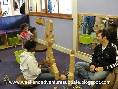 family plays together at Bay Area Discovery Museum in Sausalito, California