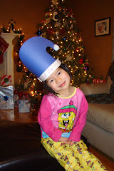 Jie with her Elf Hat on she made at school