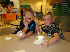 Trayj & his buddy Will at Ice Cream Social Aug. 2009