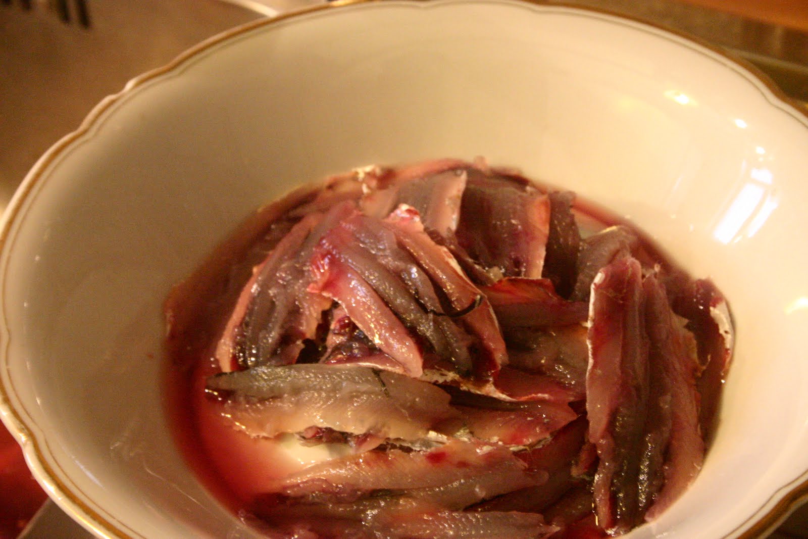 Nuts about food Elba part 4 Anchovies two ways (raw anchovies marinated in lemon juice and