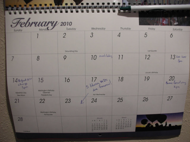 hang a calendar in your closet