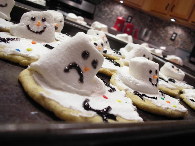 melting snowman cookies