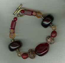 Red and Antique Gold Bracelet