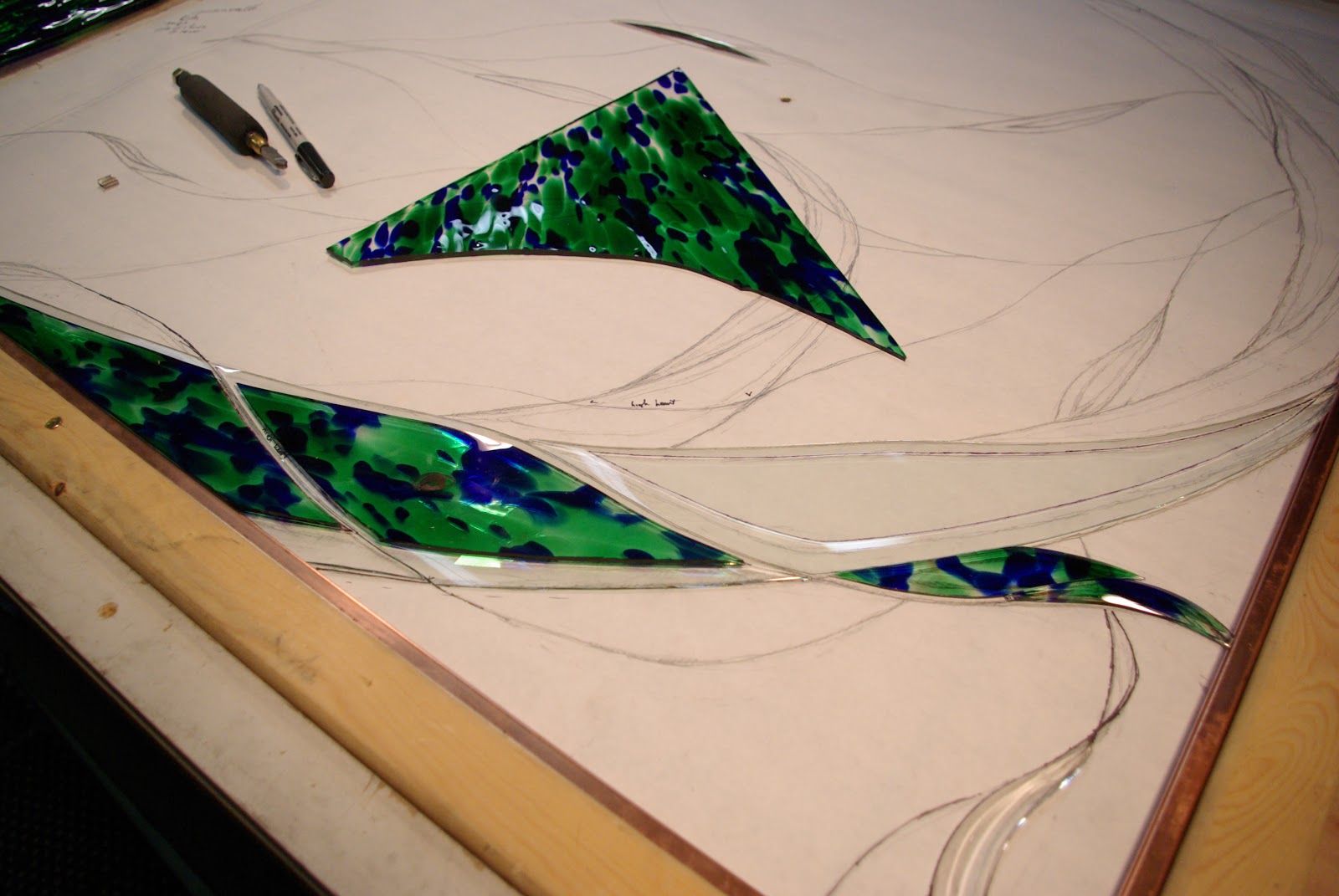 Nourish Your Soul Through a Symphony of Light and Colour "Gusty" stained glass process