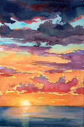 sunset painting watercolour ii