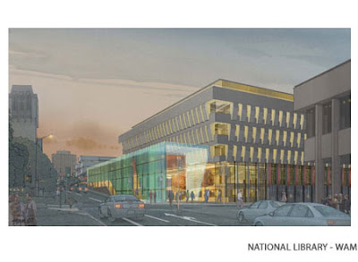 Rendering of National Library addition