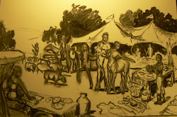 market scene sketches centaur sketch