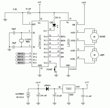 Electronic Circuits Diagram: Robot car circuit