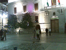 Levedad de unas macropompas de jabón. Frente al Ayuntamiento de Granada.