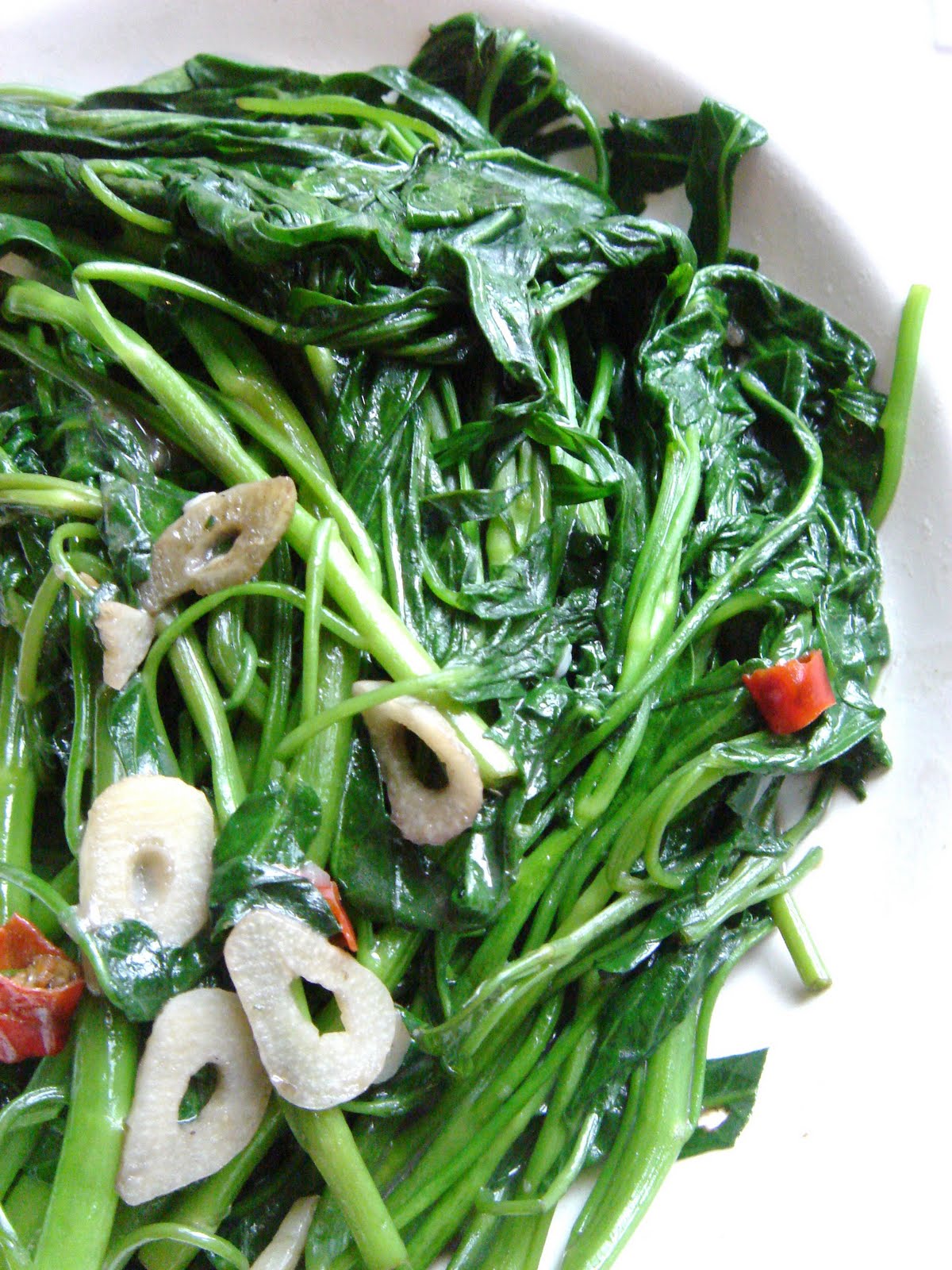 East meets West: Stir-Fried Chinese Water Spinach (Kangkong)
