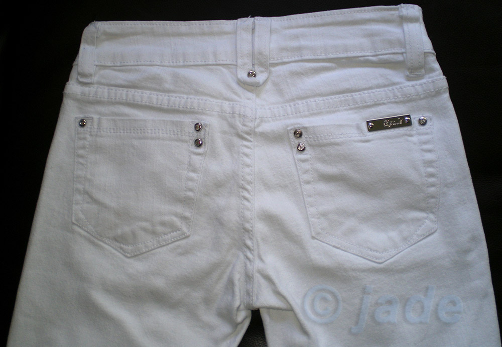 jean blanc taille basse